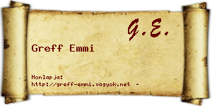 Greff Emmi névjegykártya